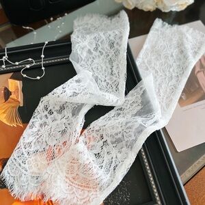 White Floral Lace sleeves bridal